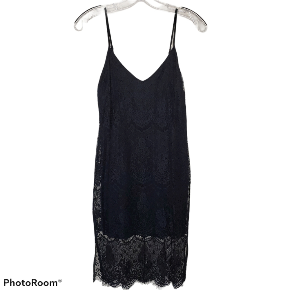 Forever 21 Lined Black Lace Slip Dress Size Small